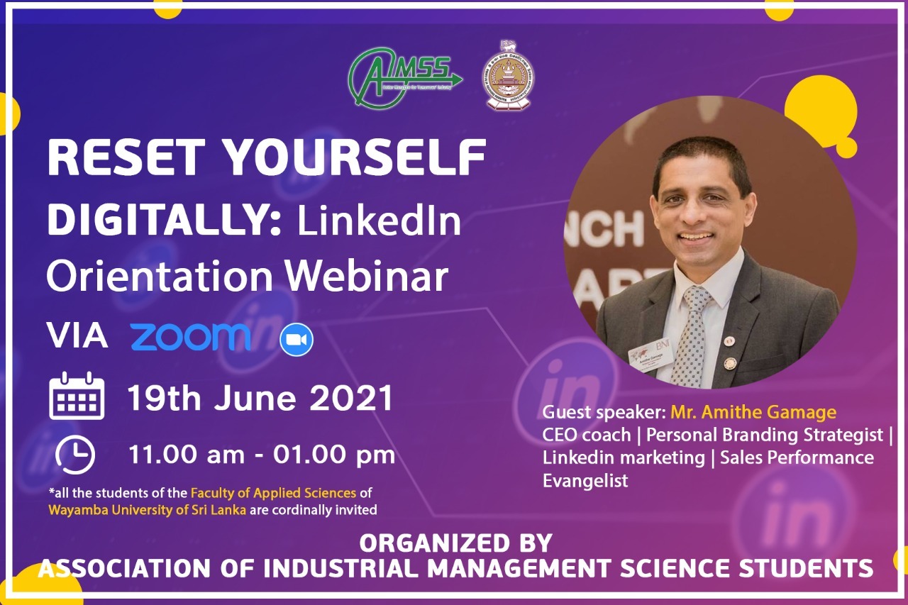 Reset Your Self Digitally : LinkedIn Orientation Webinar – Faculty of ...