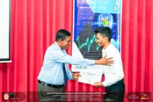 ASRITE 2025 - Best Final Year Research Presenter award - Mr. W.W.C.D. Fernando